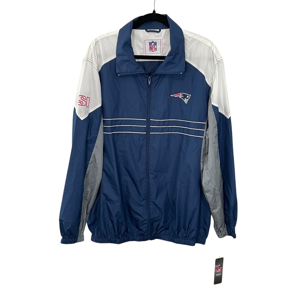 NWT NFL New England Patriots SI Jacket Men's XL Windbreaker Blue GIII Apparel‎